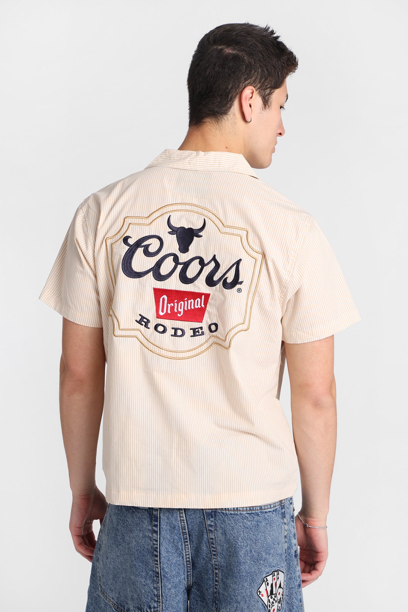 Coors Rodeo Embroidered Patch Button-Up Shirt