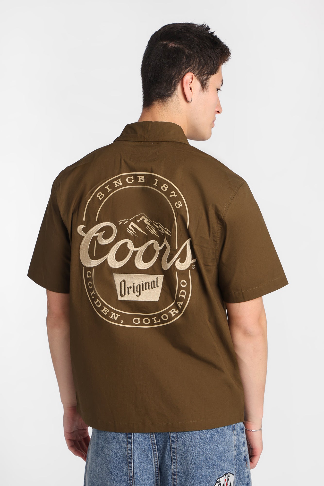 Coors Colorado Embroidered Patch Button-Up Shirt