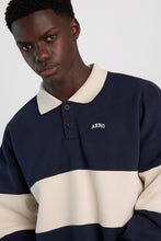AERO Cloud Soft Fleece Colour Block Long Sleeve Polo Sweatshirt thumbnail 3