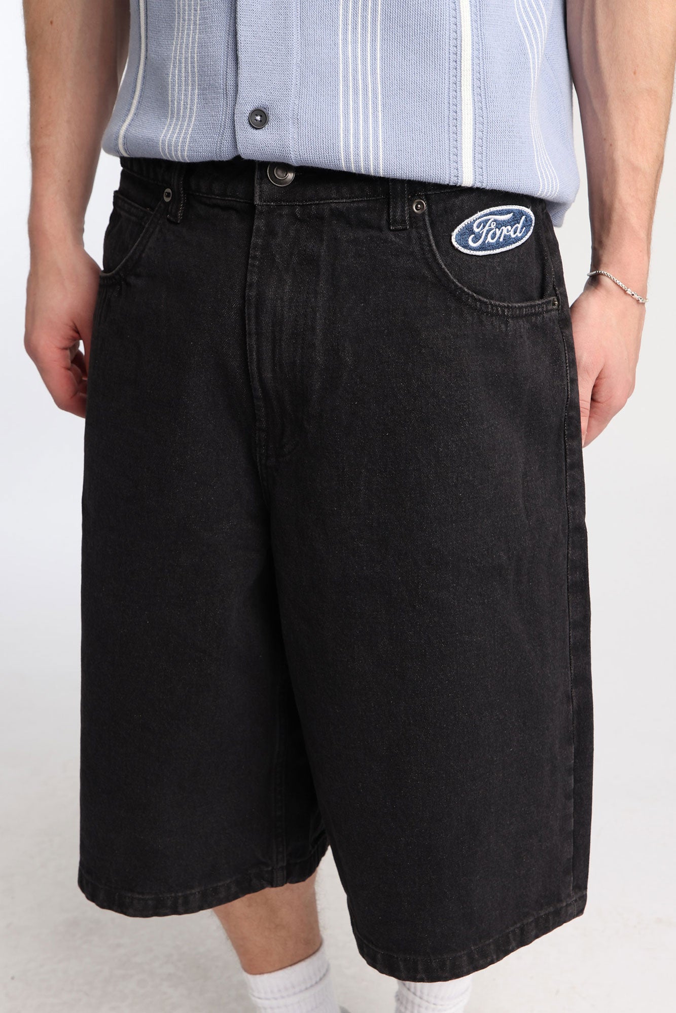 Ford Embroidered Patch Jorts