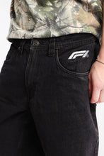 F1 Embroidered Patch Loose Denim Shorts thumbnail 2