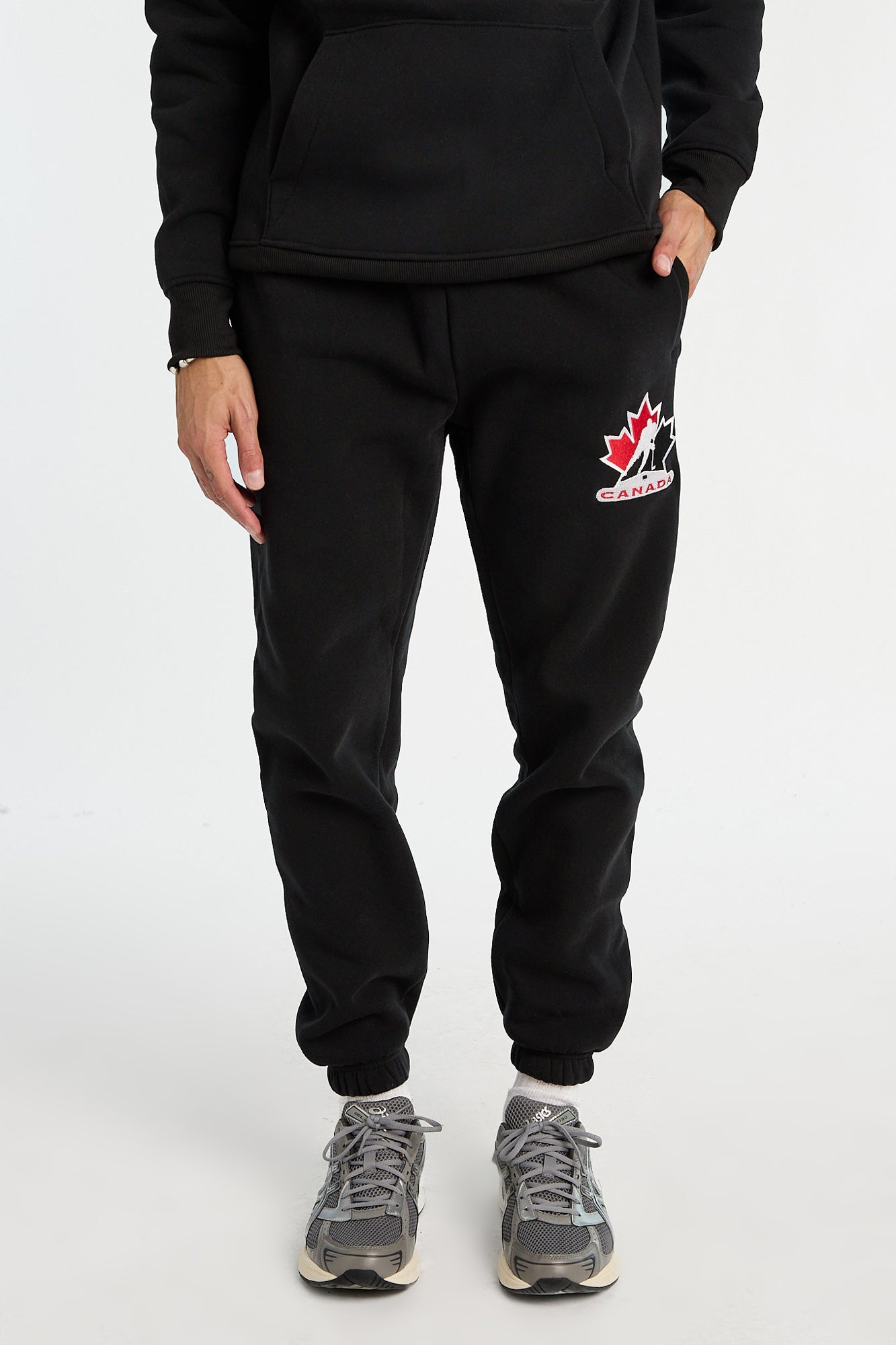 Pantalon de jogging appliqué chenille brodé Hockey