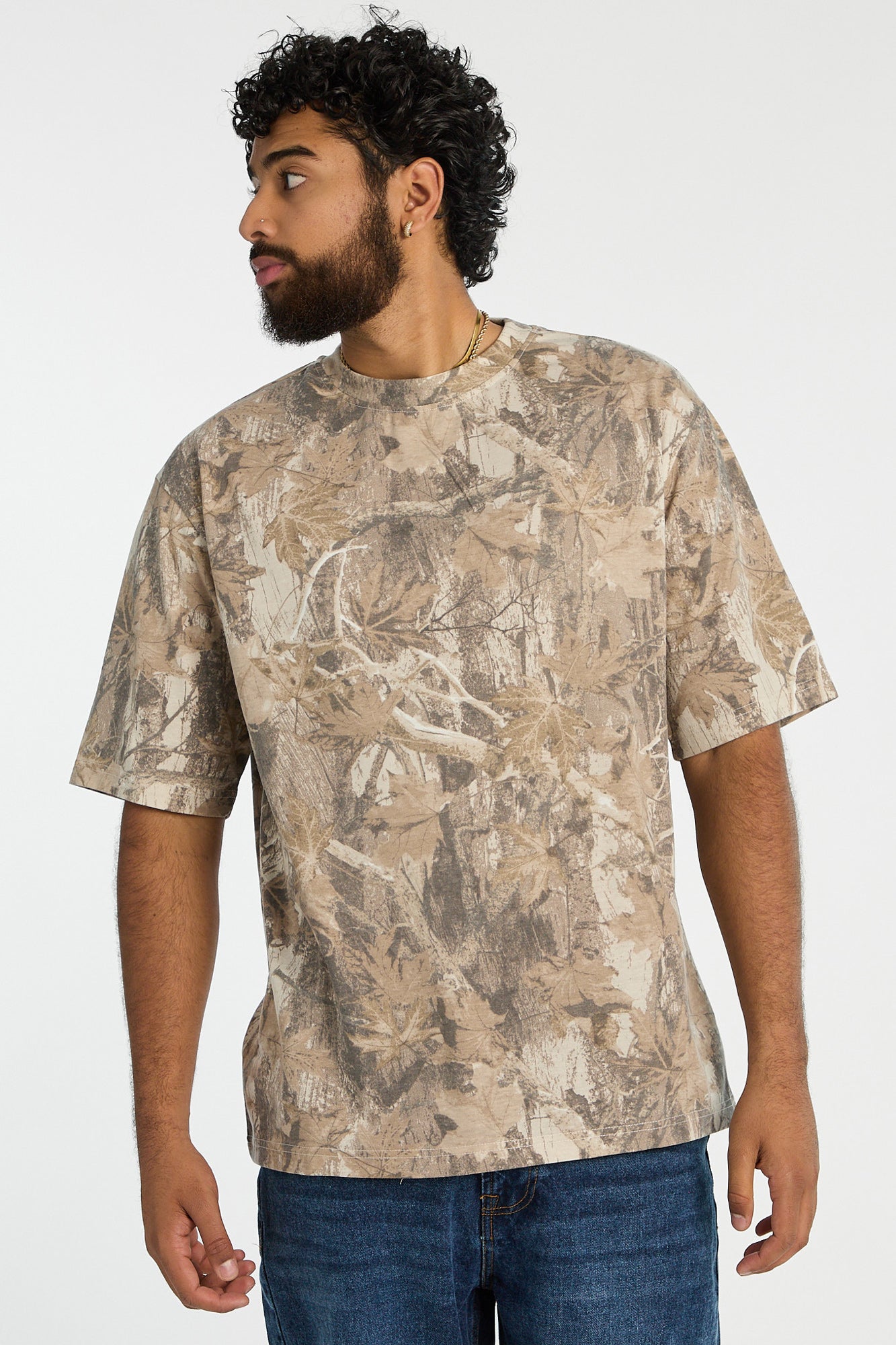AERO Tree Camouflage Graphic Oversized Tee