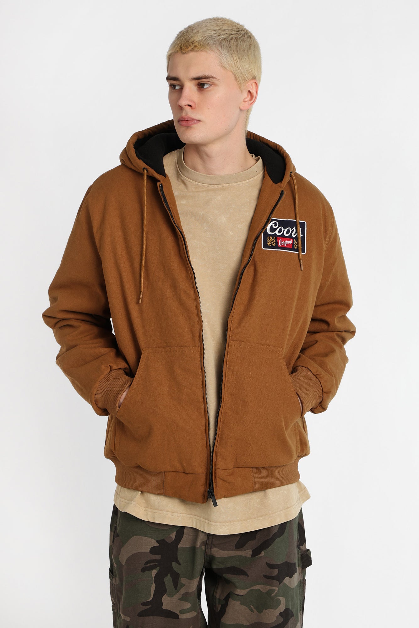 Coors Embroidered Cotton Canvas Hooded Workwear Jacket