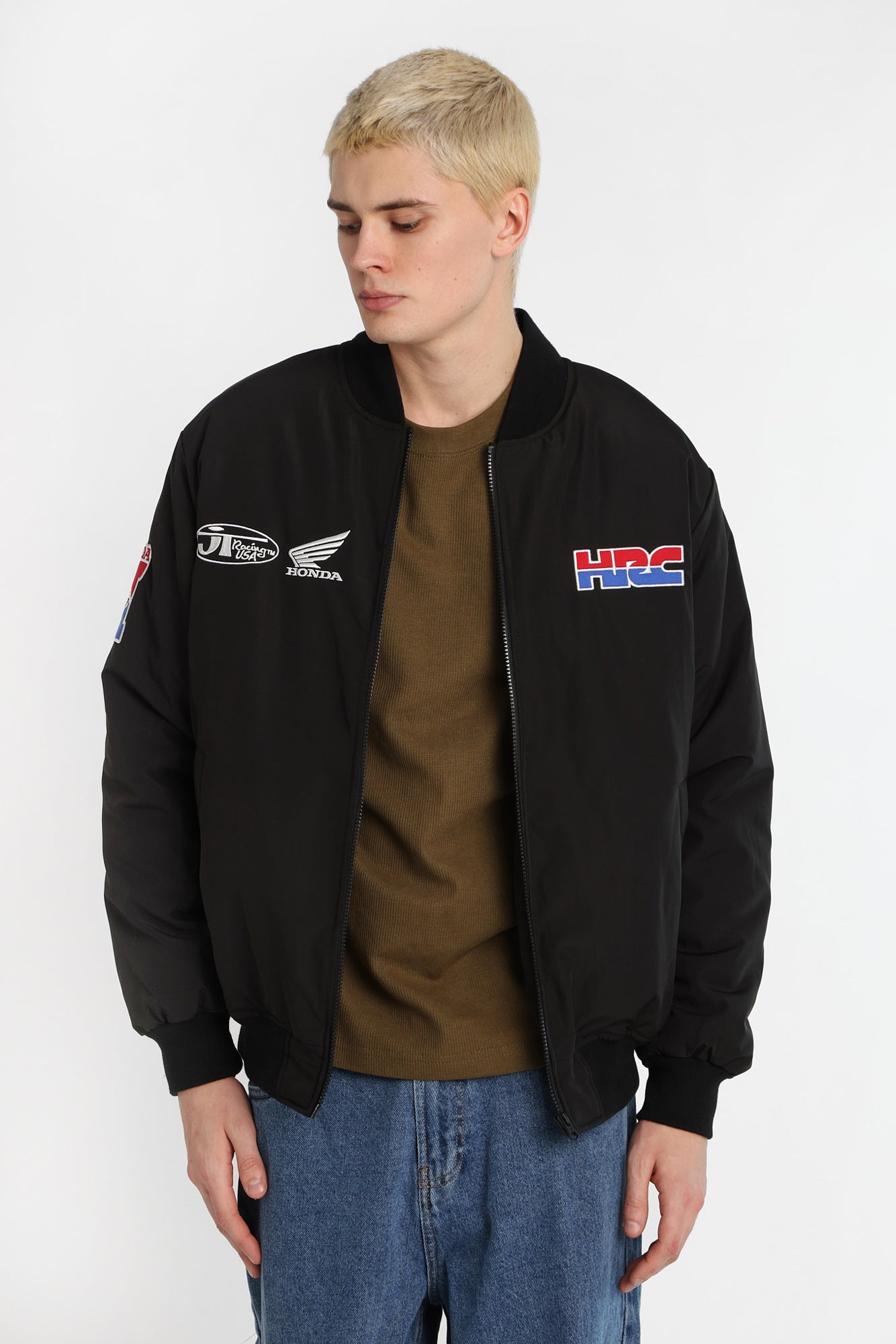 Honda Racing Embroidered Patch Zip-Up  Jacket