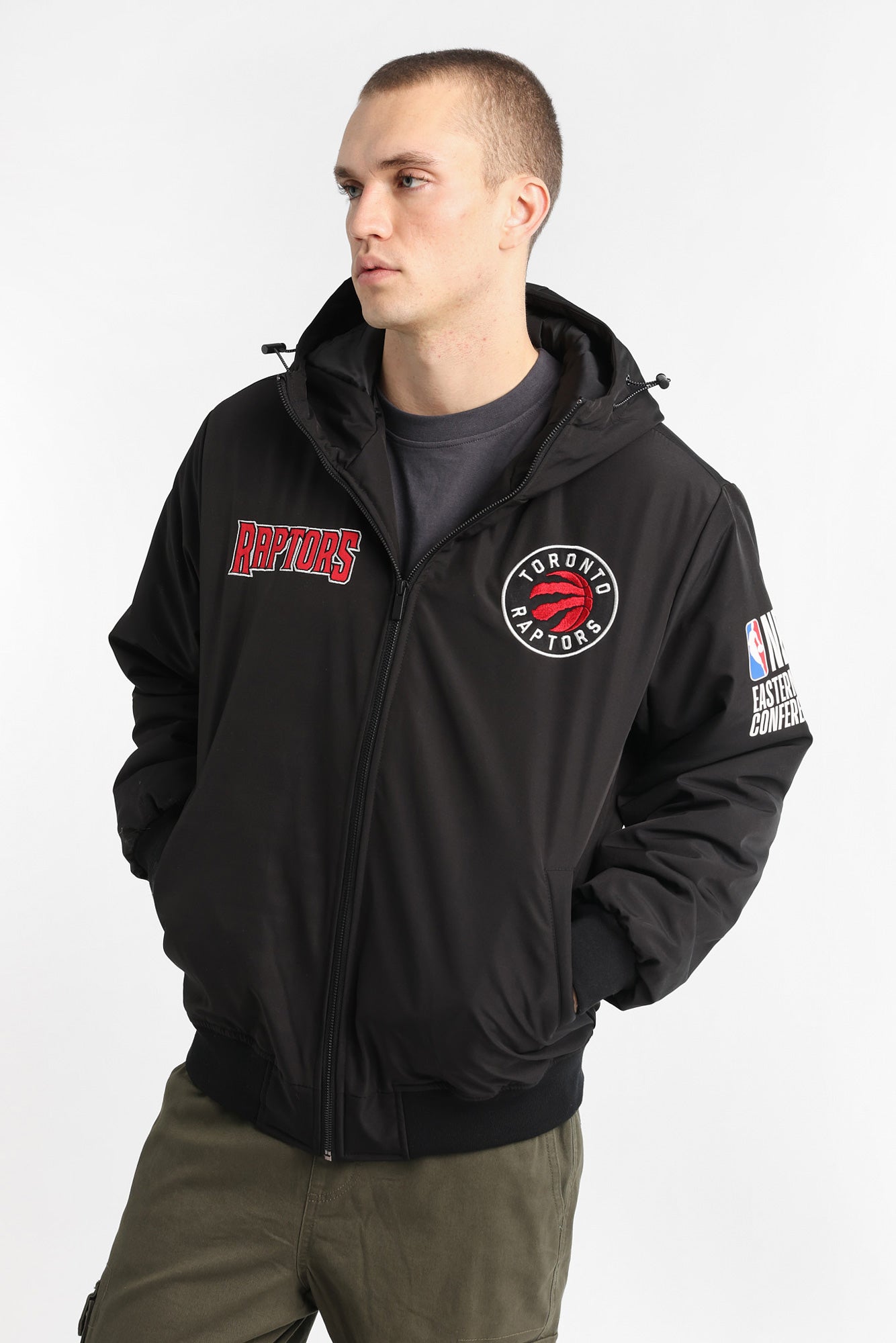 Blouson d'aviateur à capuche Toronto Raptors