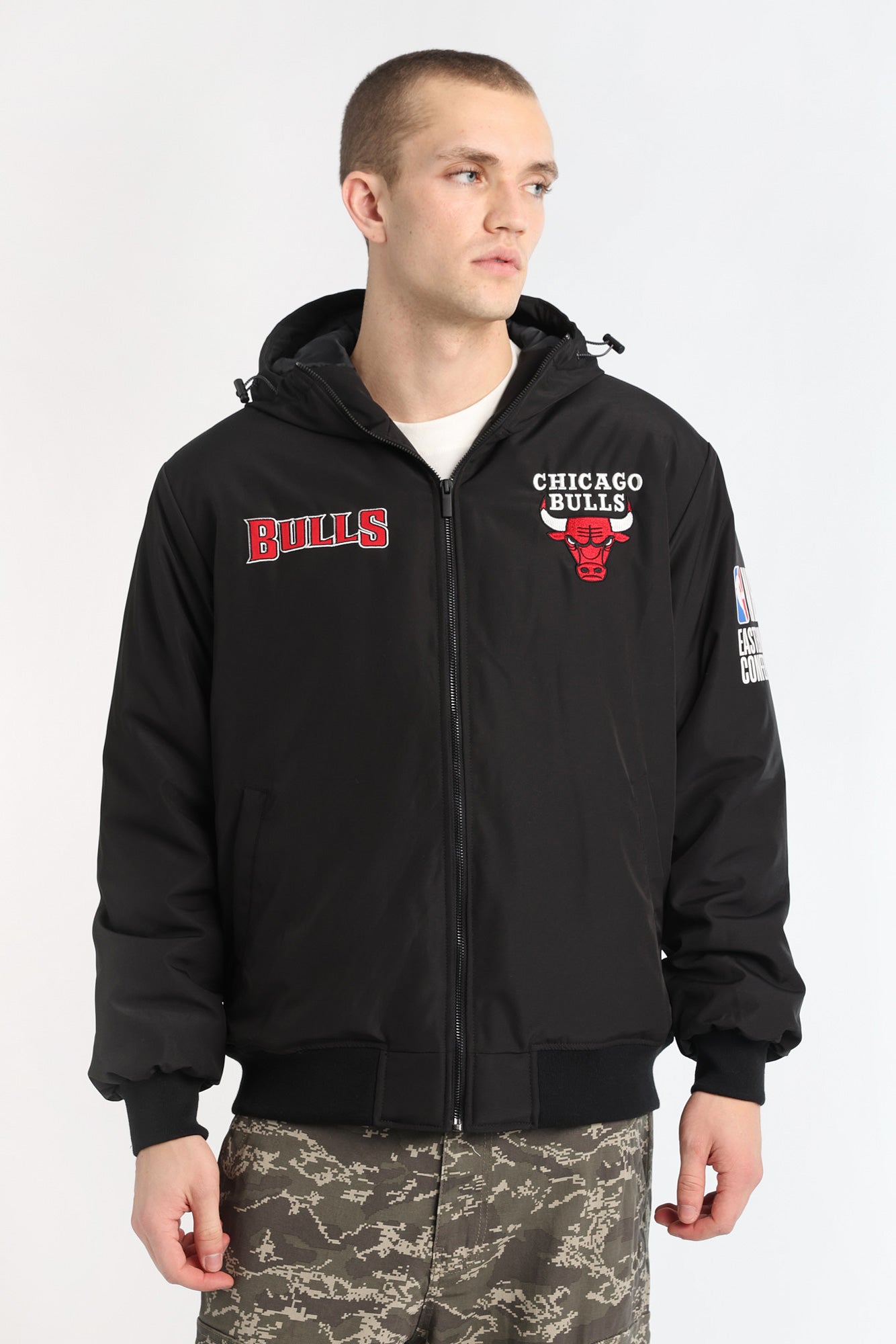 Blouson d'aviateur à capuche Chicago Bulls