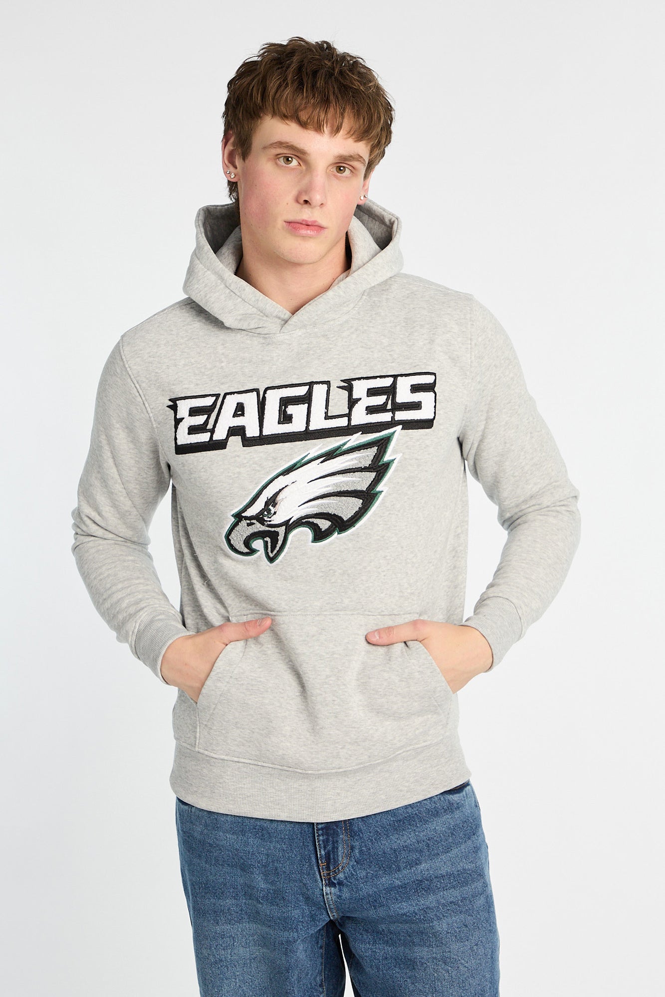 Pull a? capuchon appliqué chenille brodé Philadelphia Eagles