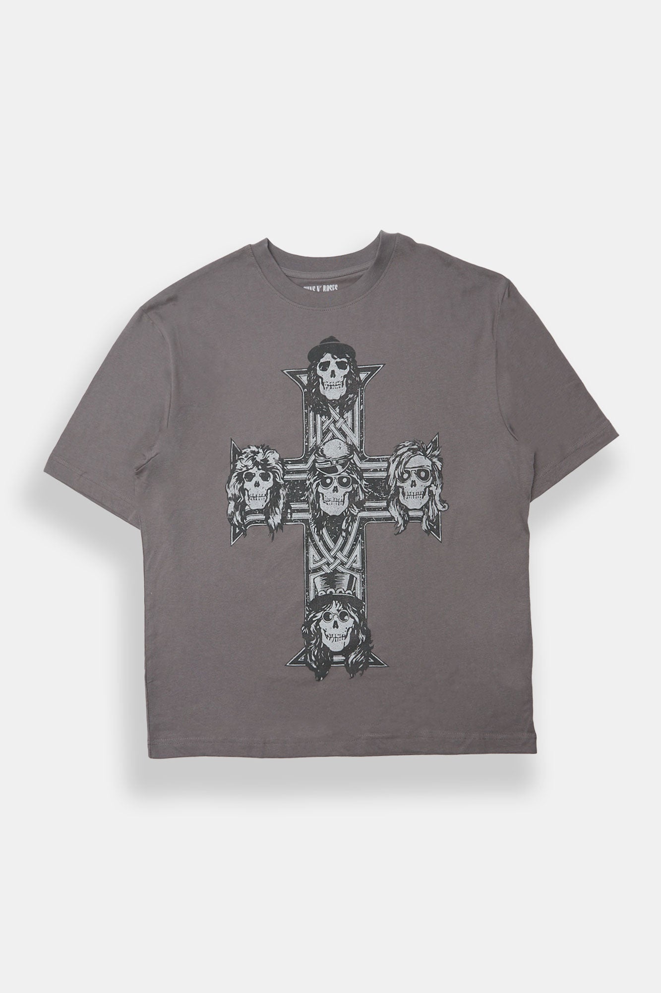 Guns N' Roses Skull Cross Graphic Oversized Tee