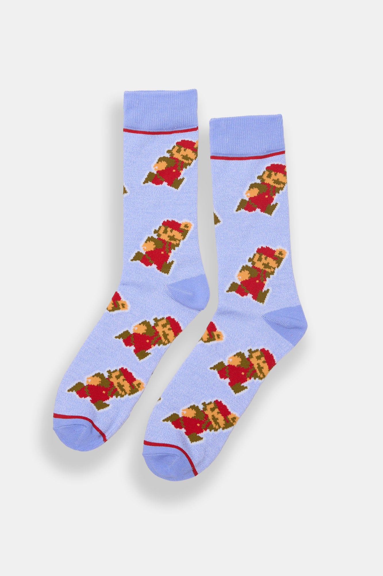 Super Mario Pixel Printed Jacquard Crew Socks