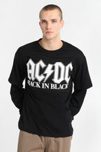 T-shirt superposé à manches longues surdimensionné AC/DC Back In Black thumbnail 2