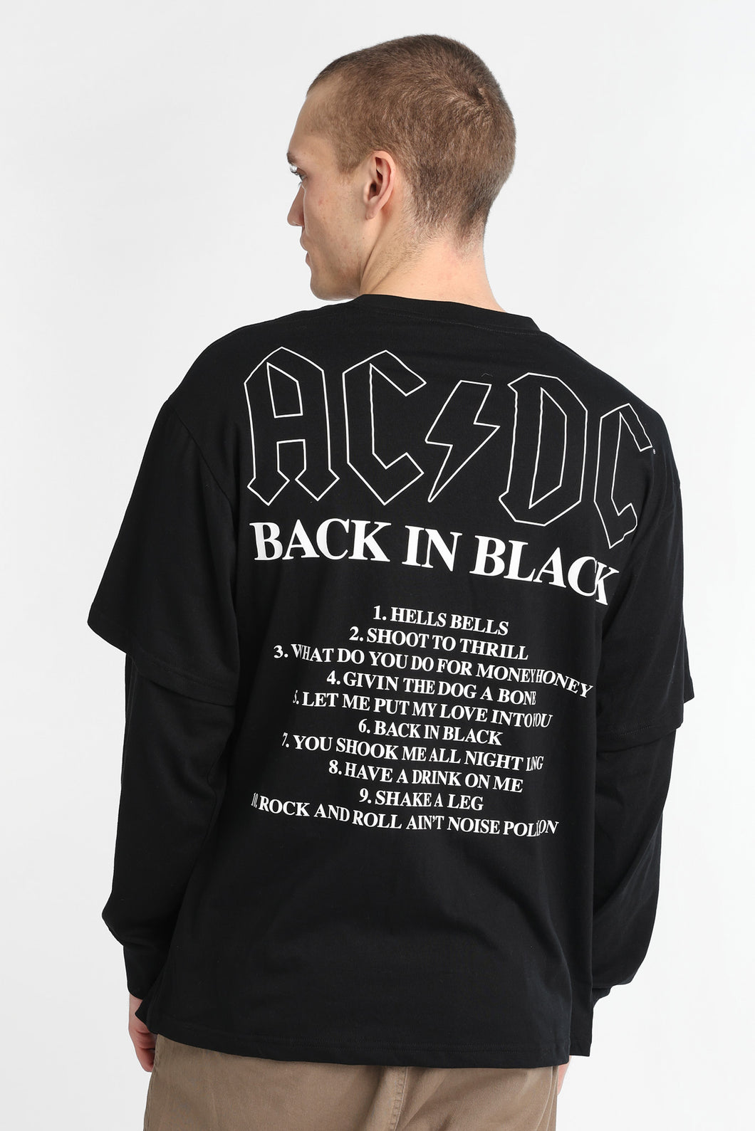 AC/DC Back In Black Long Sleeve Layered Twofer Tee – Bluenotes