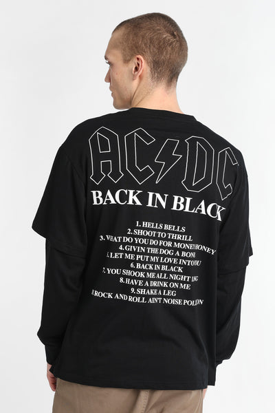 AC/DC Back In Black Long Sleeve Layered Twofer Tee – Bluenotes
