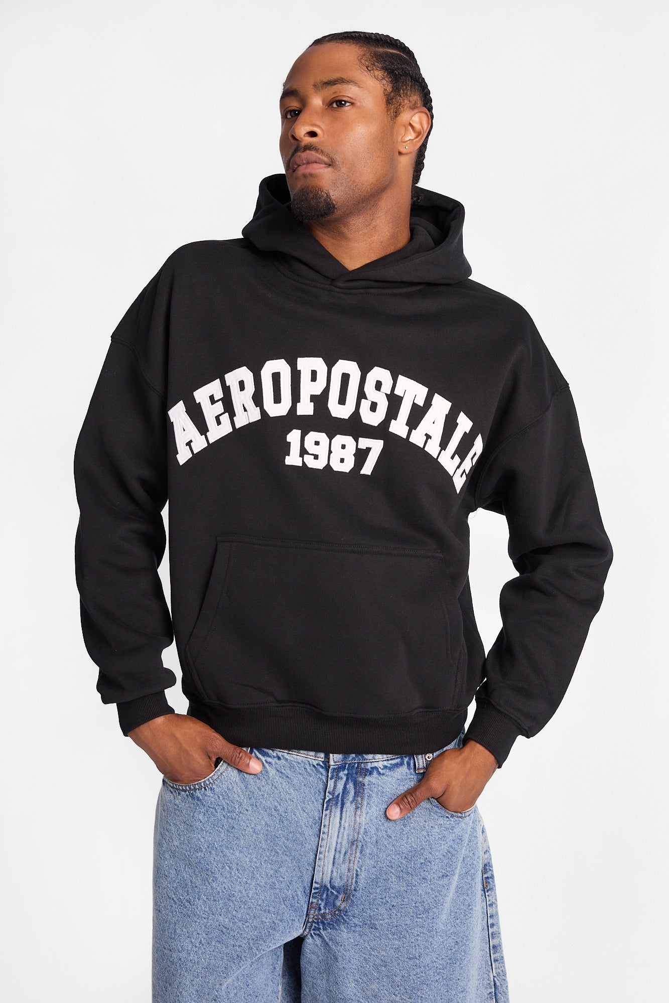 Aéropostale Cloud Soft Fleece Applique Boxy Hoodie