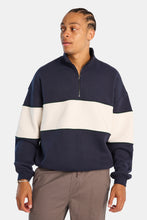 AERO Colour Block Quarter-Zip Mock Neck Sweatshirt thumbnail 1