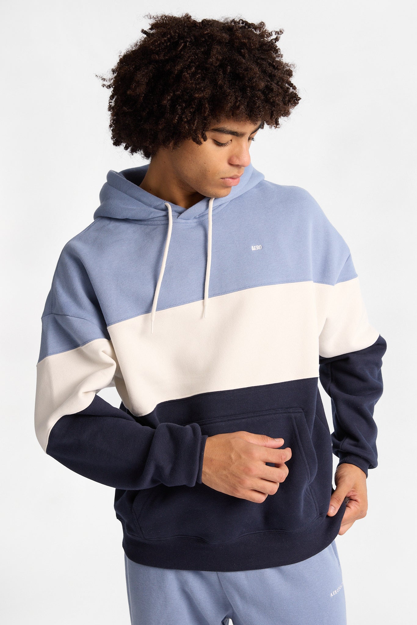 AERO Cloud Soft Fleece Colour Block Boxy Hoodie