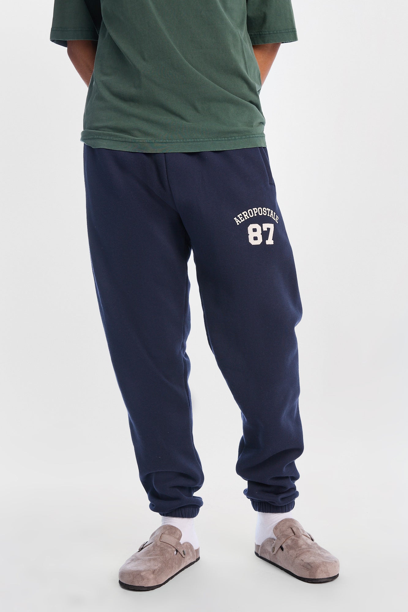 AERO Cloud Soft Fleece Graphic A87 Embroidered Cinched Sweatpants
