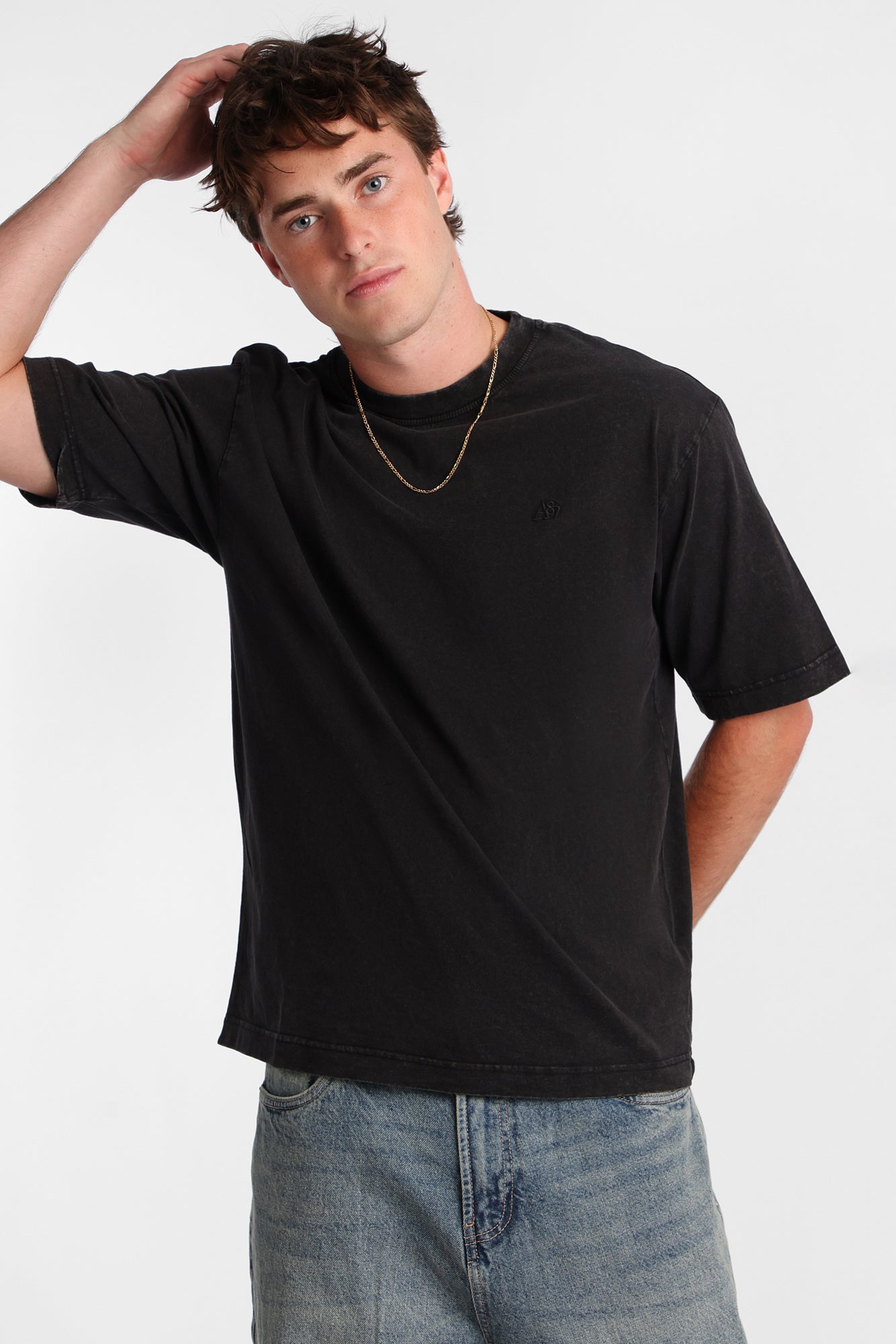 AERO A87 Embroidered Graphic Stone Washed Tee