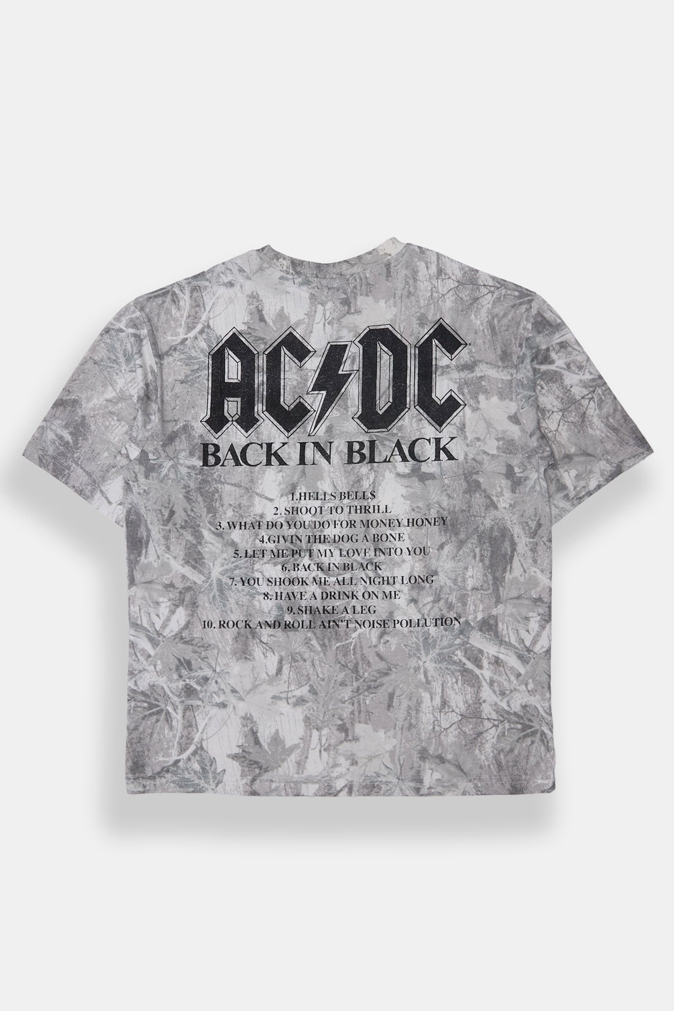 AC/DC Back Black Tree Camouflage Graphic Tee