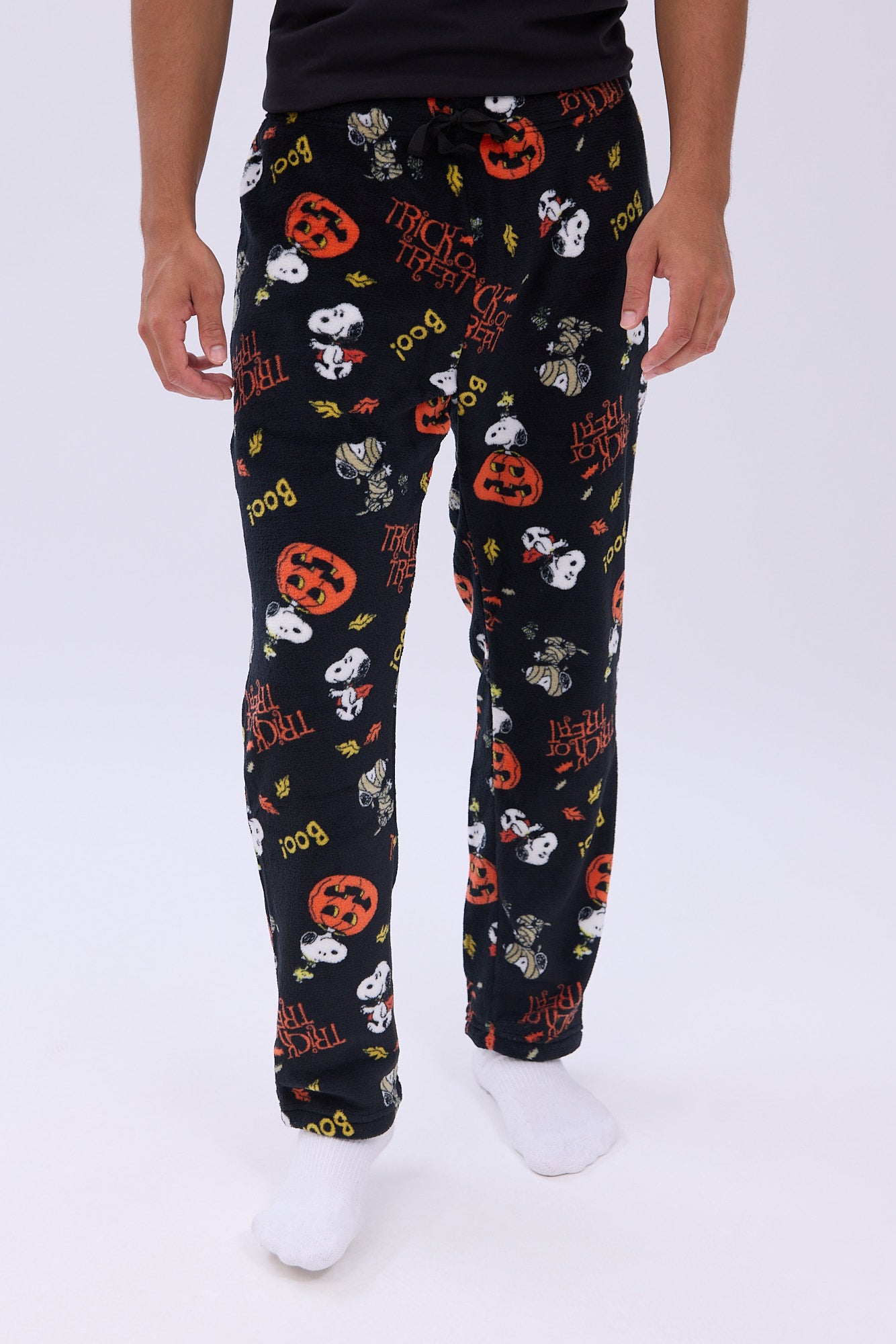 Peanuts Snoopy Pumpkin Printed Plush Pajama Pants