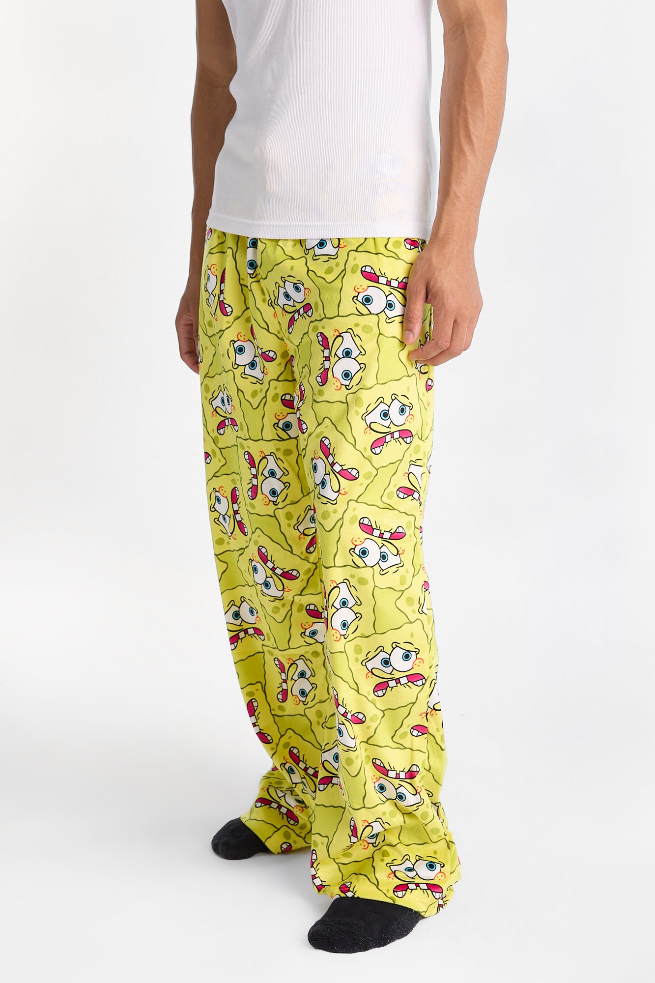 SpongeBob Faces Silky Fleece Pajama Pants
