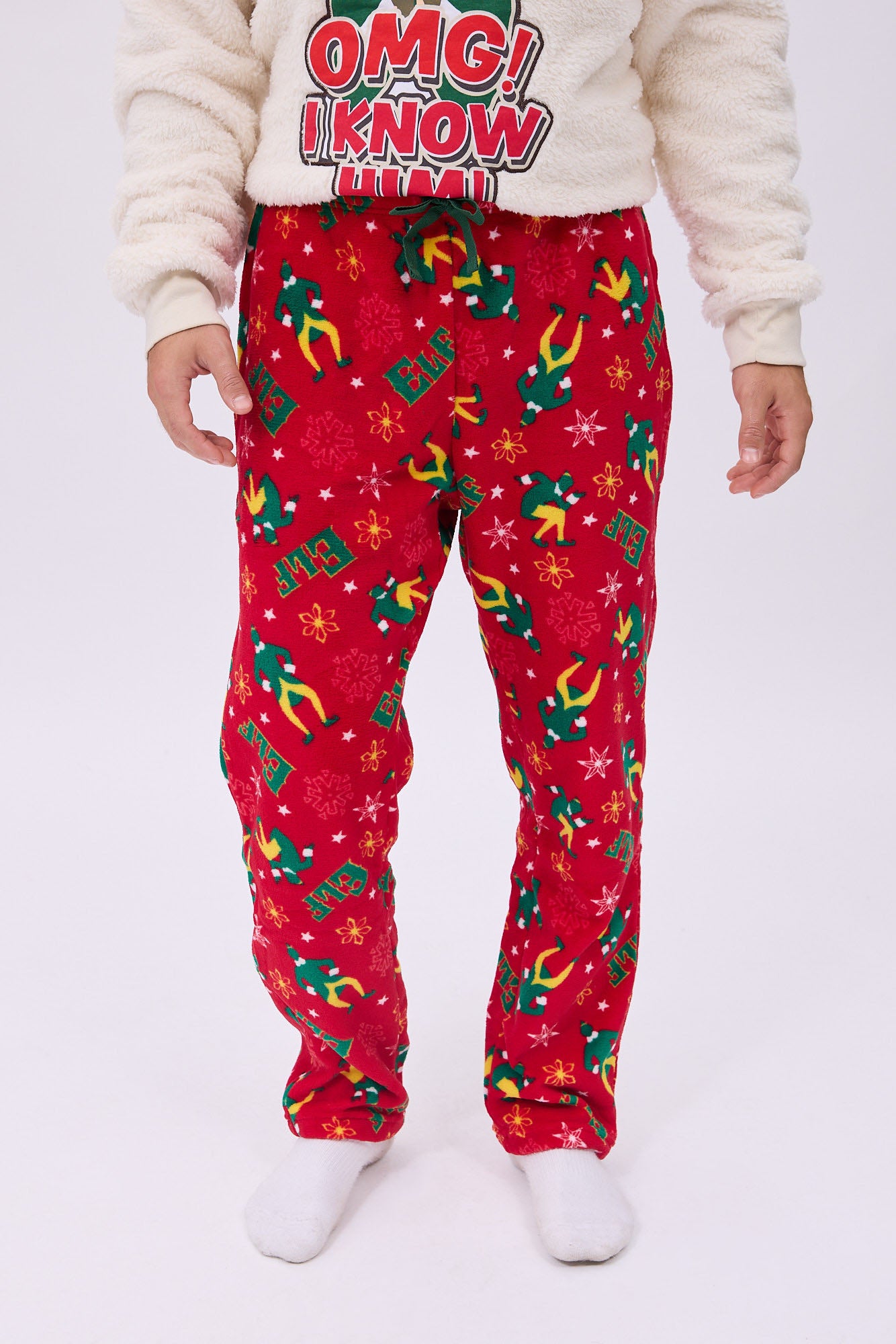 Elf Printed Plush Pajama Pants