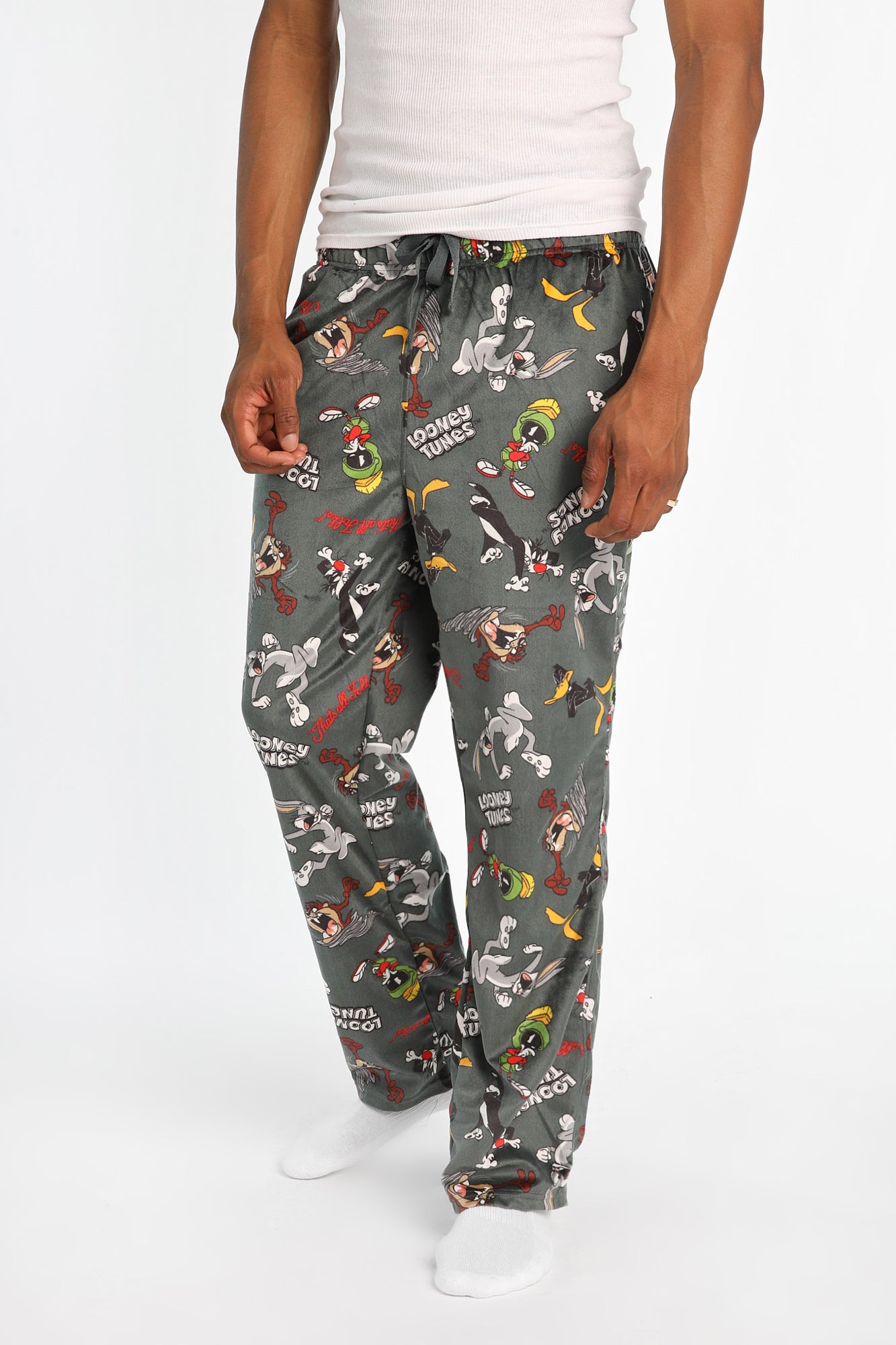 Pantalon pyjama en molleton soyeux imprimé Looney Tunes