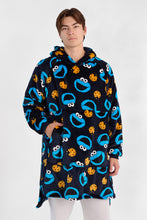 Chandail-couverture à capuche surdimensionné en peluche imprimé Cookie Monster thumbnail 1