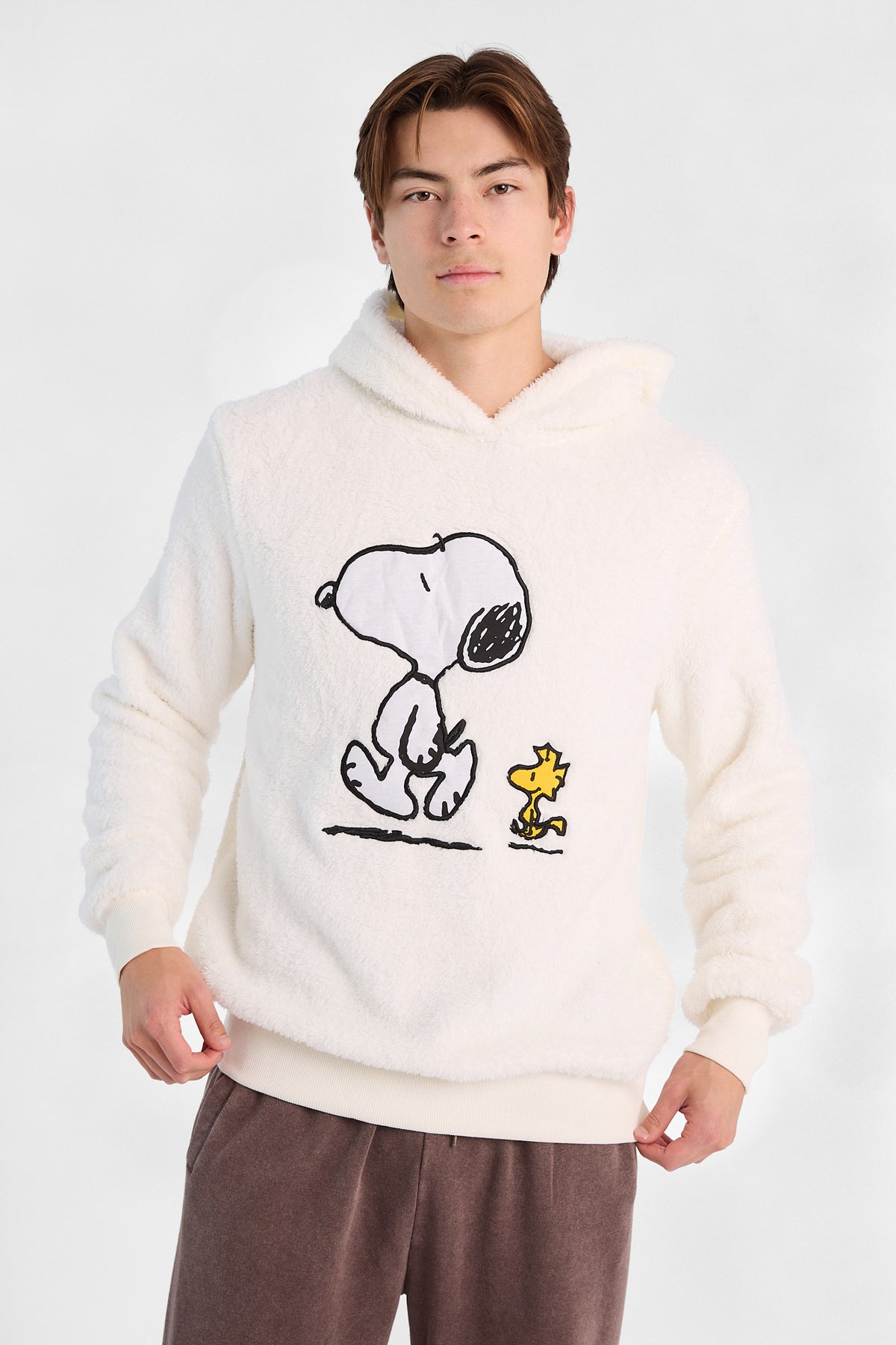 Peanuts Snoopy & Woodstock Graphic Sherpa Hoodie