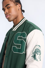 Blouson universitaire boutonne?e a? l'avant imprime? graphique Michigan State University thumbnail 5