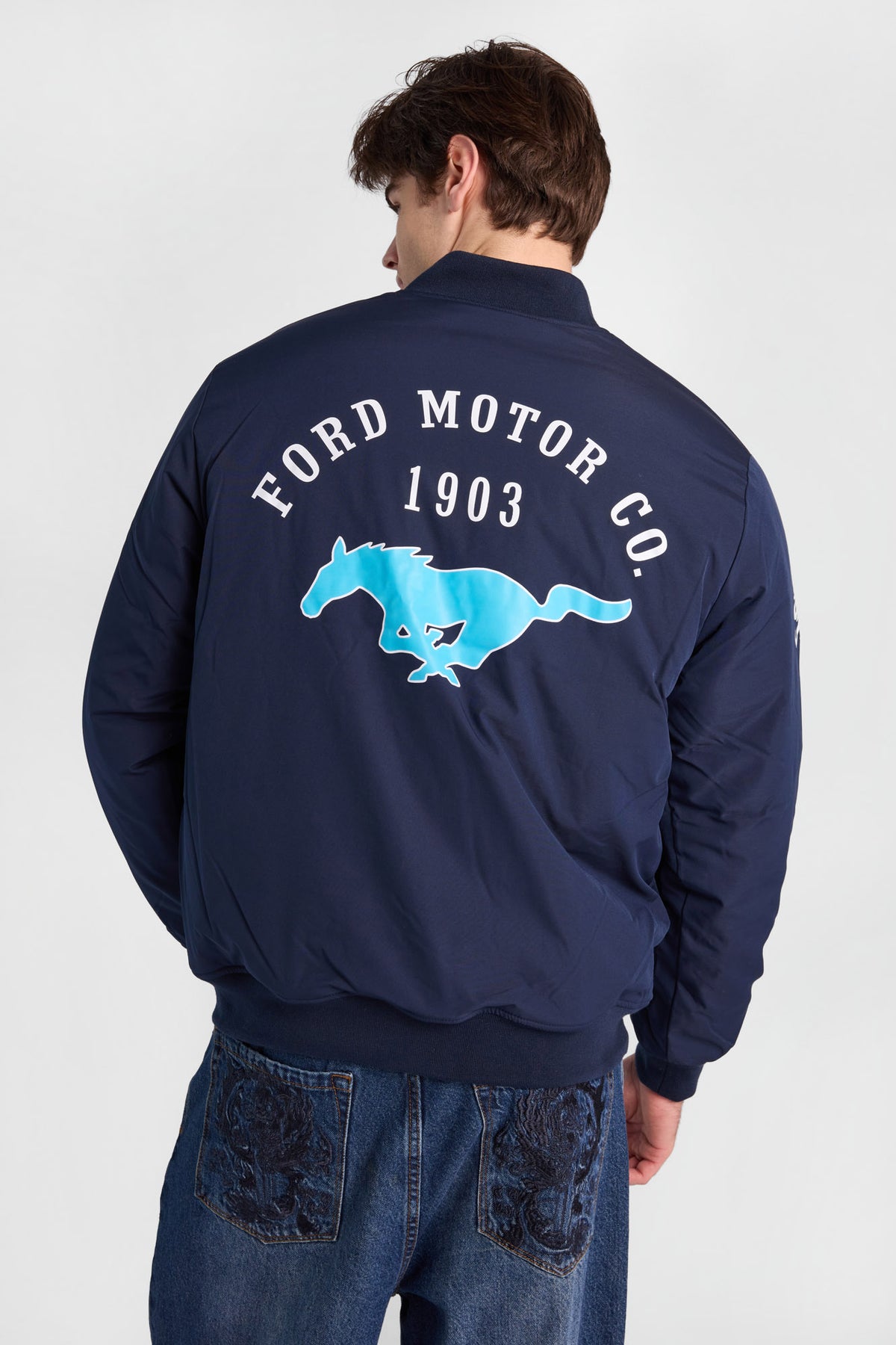Ford Motor Co. 1903 Embroidered Patch Zip-Up Racing Jacket
