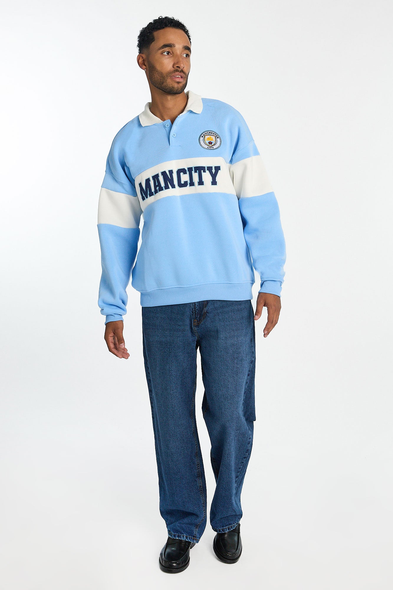 Manchester City Football Club Colour Block Polo Sweatshirt