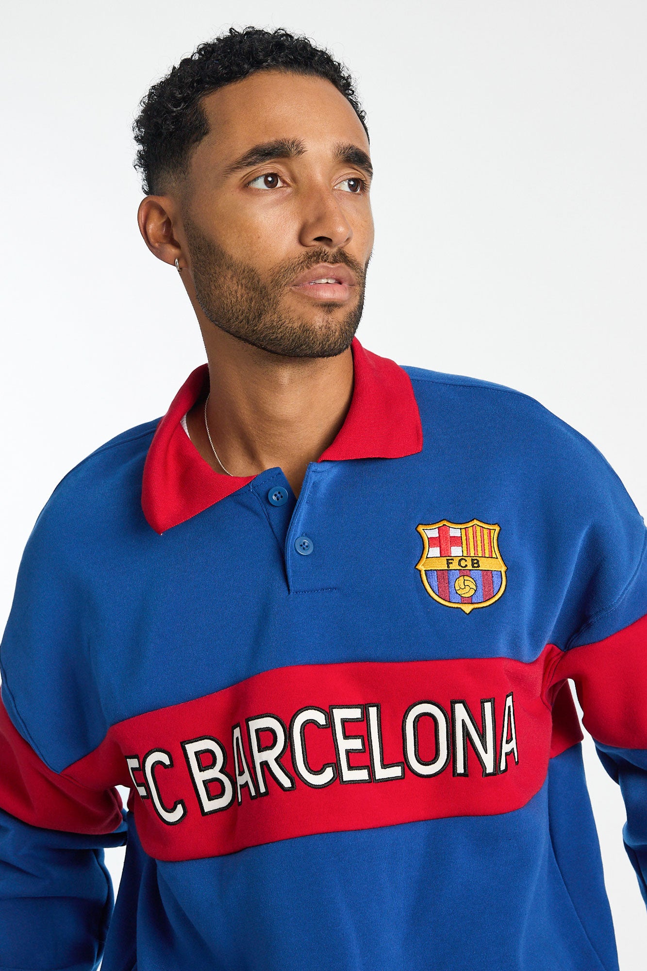 Barcelona Football Club Colour Block Polo Sweatshirt – Bluenotes