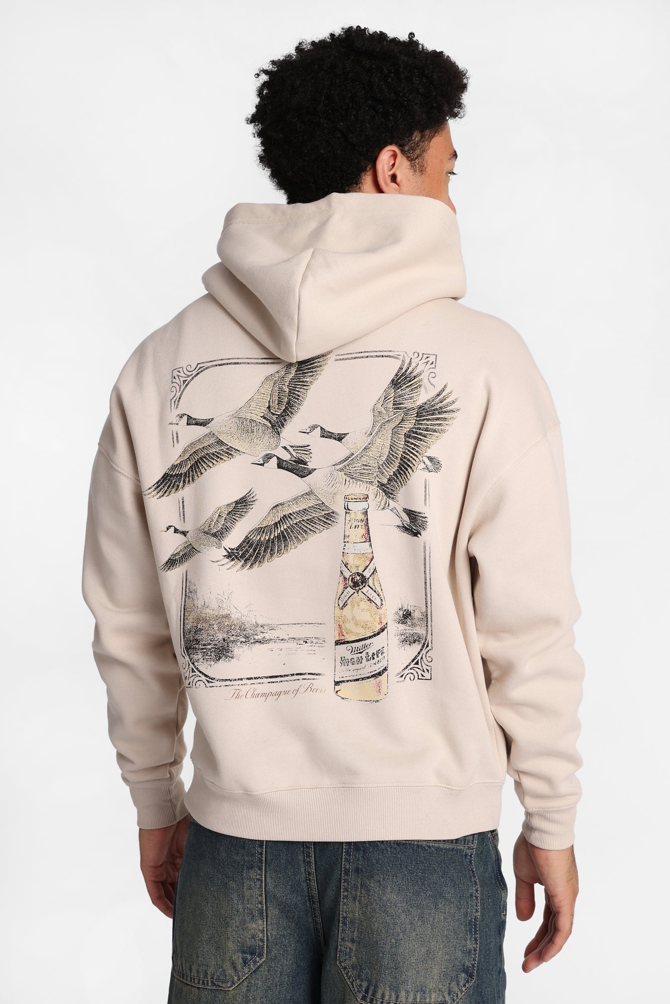 Chandail à capuche en molleton imprimé vol d'oies sauvages Miller