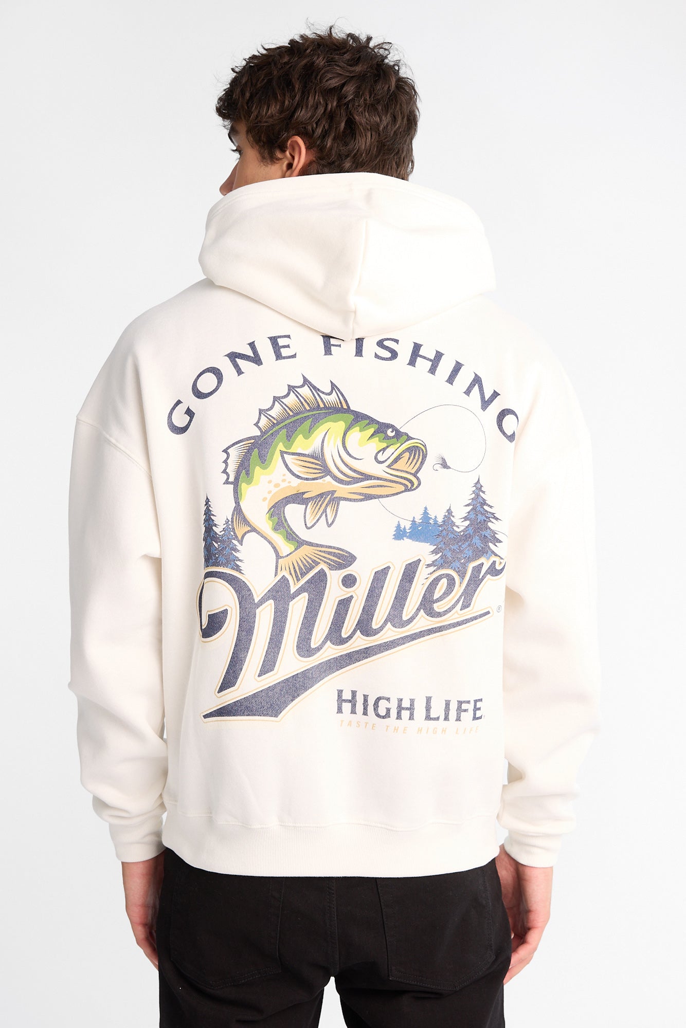 Chandail à capuche en molleton graphique Miller Gone Fishing
