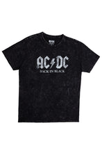 T-shirt délavé acide imprimé graphique AC/DC Back In Black thumbnail 1