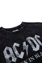 T-shirt délavé acide imprimé graphique AC/DC Back In Black thumbnail 2