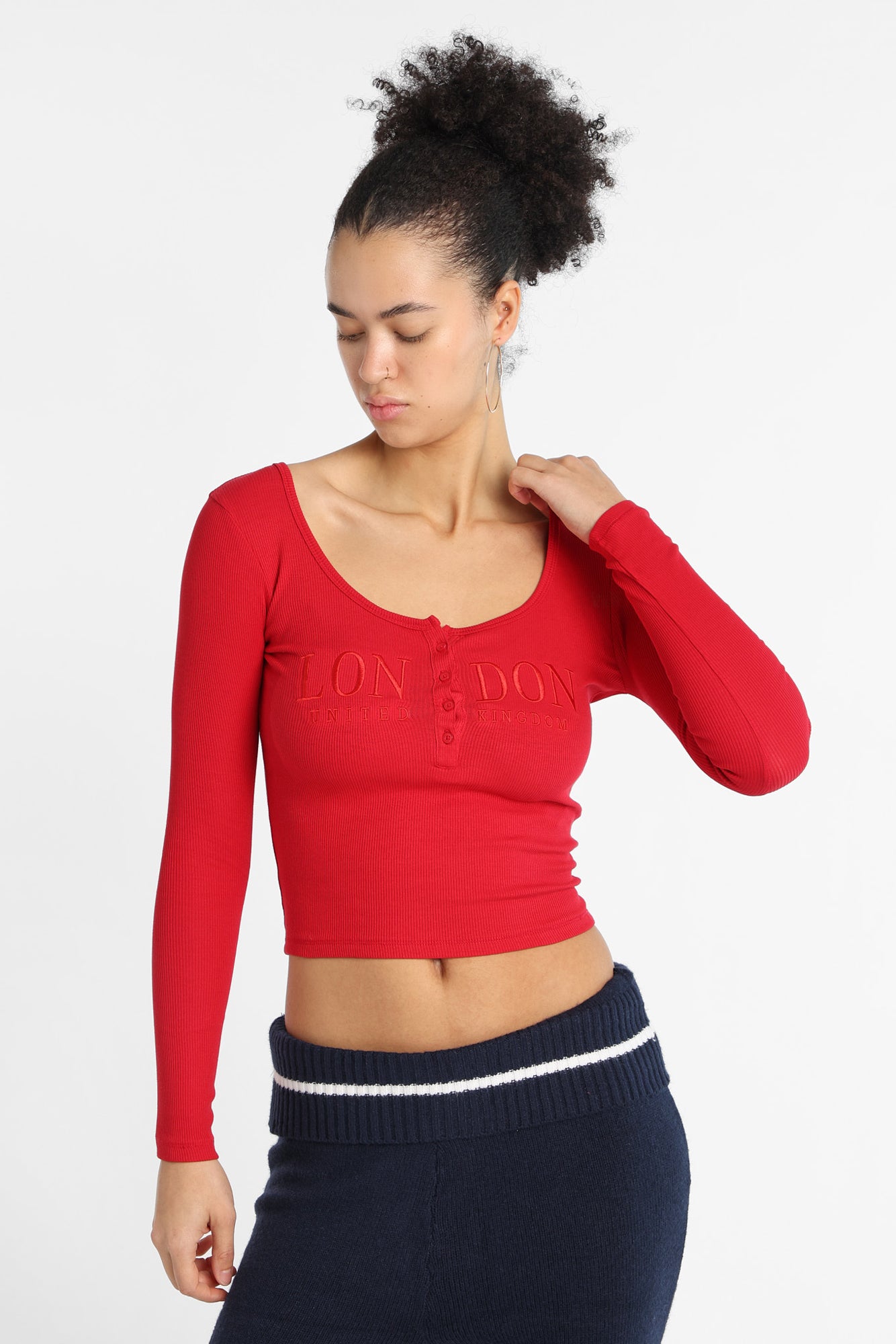 AERO Long Sleeve Henley Baby Tee