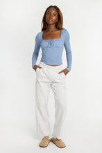 AERO Pointelle Knit Long Sleeve Ruched Square Neck Top thumbnail 20