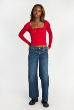 AERO Pointelle Knit Long Sleeve Ruched Square Neck Top thumbnail 24