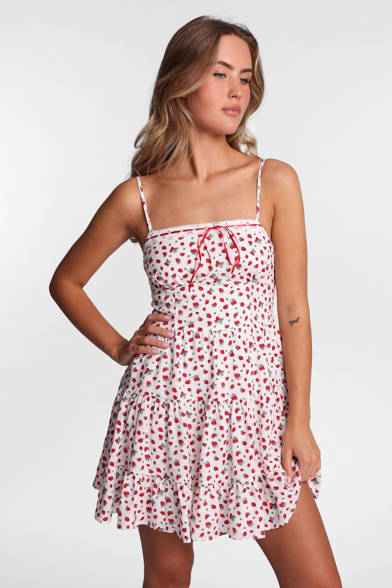AERO Sweetheart Neckline Babydoll Mini Dress