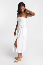 AERO Linen-Blend Strapless Midi Dress thumbnail 5