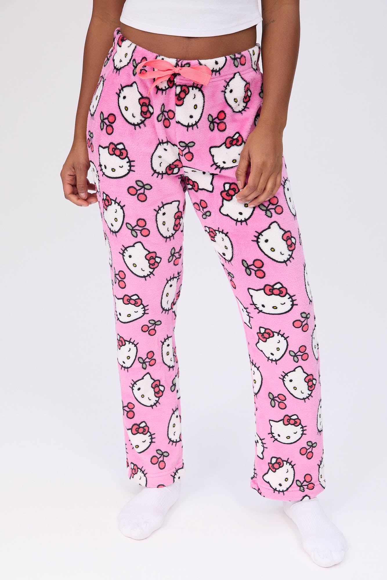 Hello Kitty Printed Plush Pajama Pants