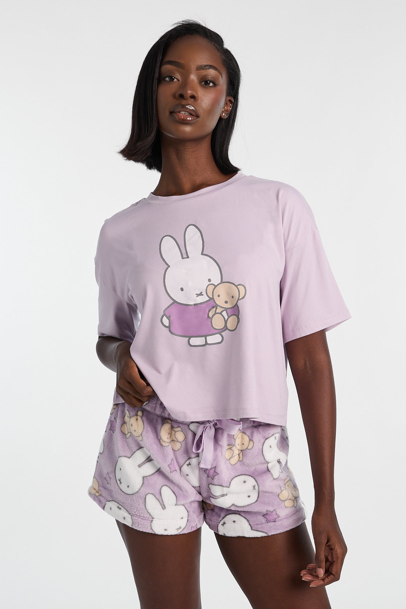 Ensemble T-shirt et short pelucheux pyjama imprimé Miffy