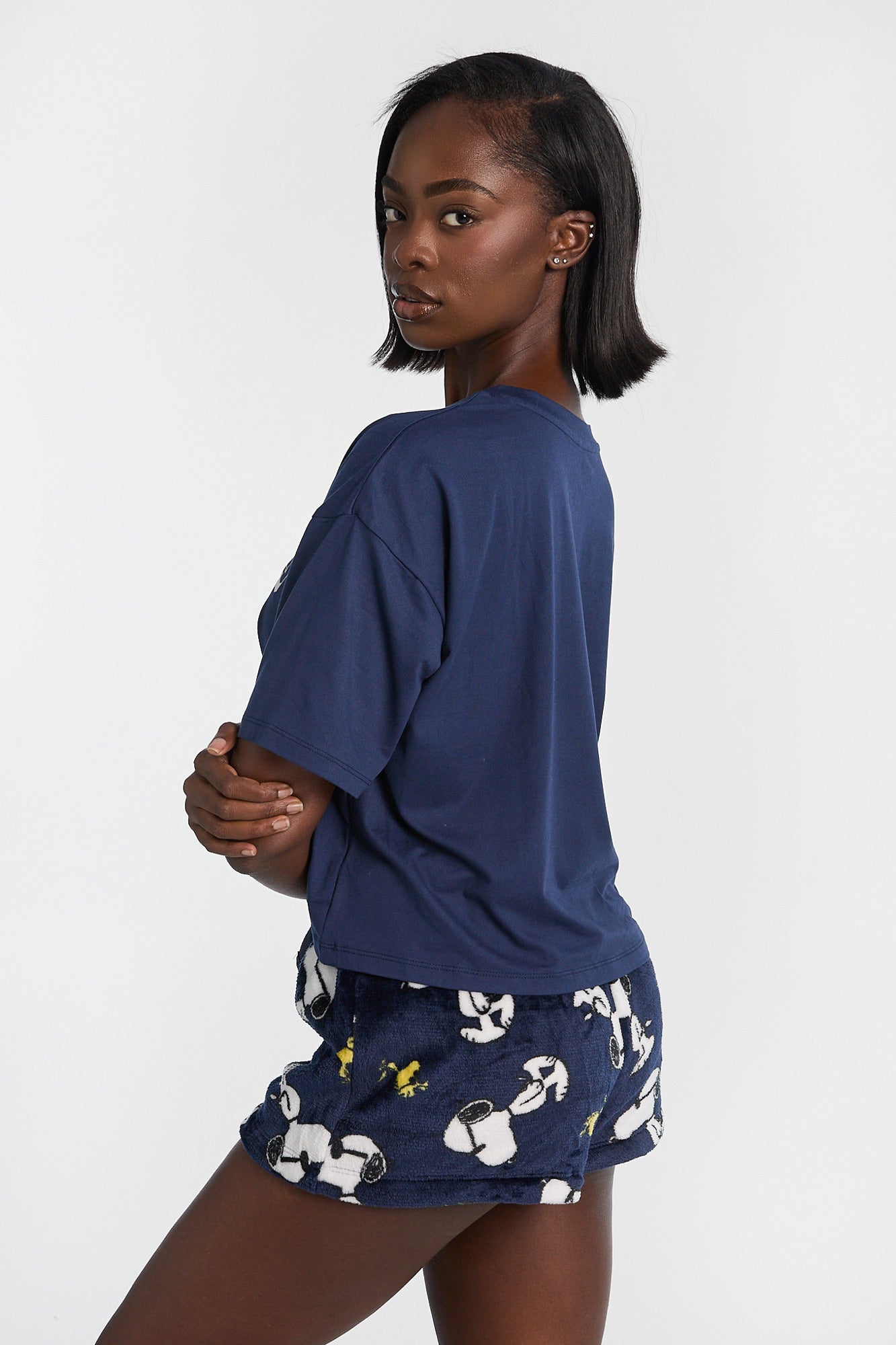 Peanuts Snoopy Pajama Tee & Plush Shorts 2-Piece Set – Bluenotes