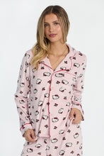 Hello Kitty Cherry Velour Pajama Dad Shirt And Pants 2-Piece Set thumbnail 4