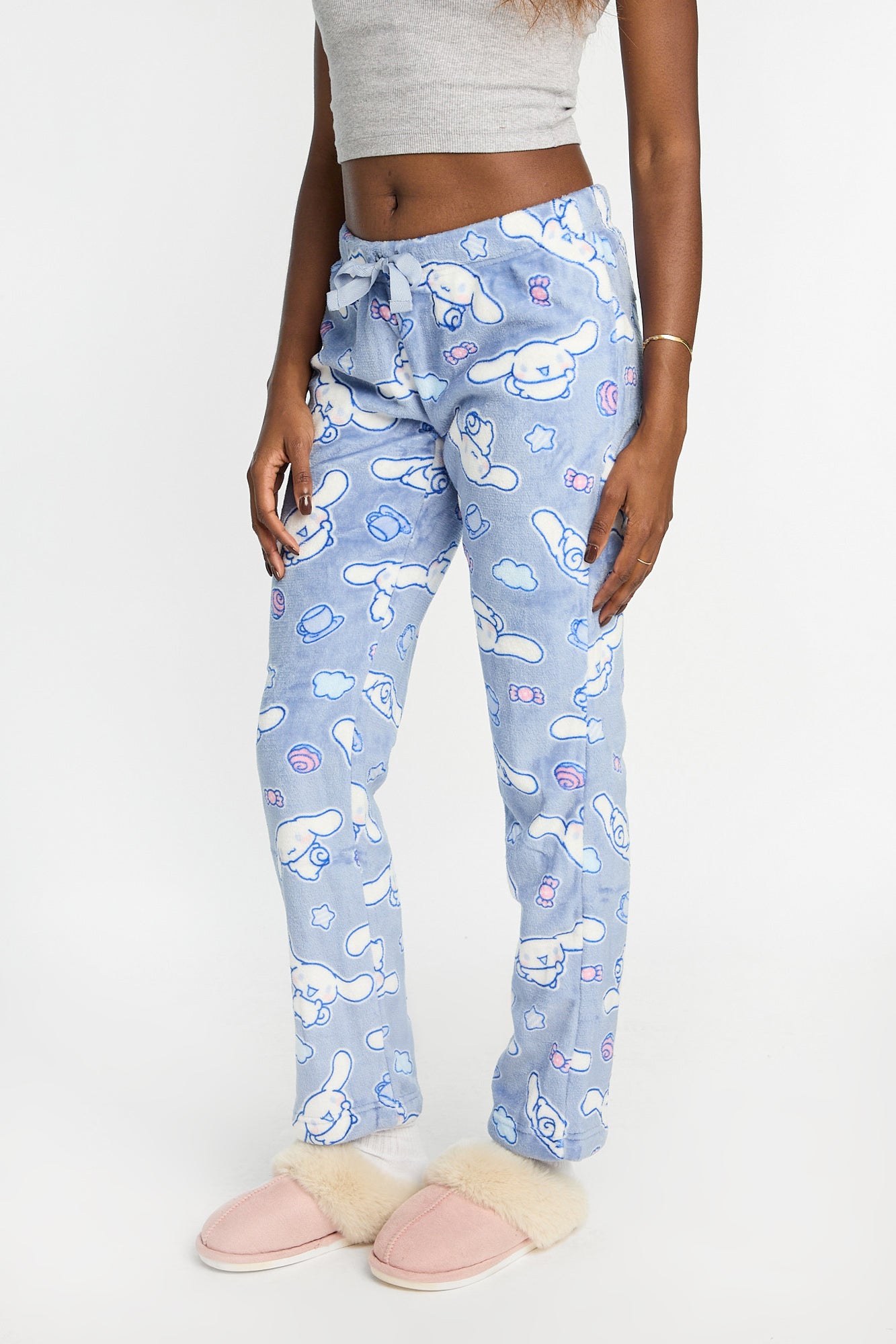 Pantalon pyjama pelucheux imprimé Cinnamoroll Cupcake
