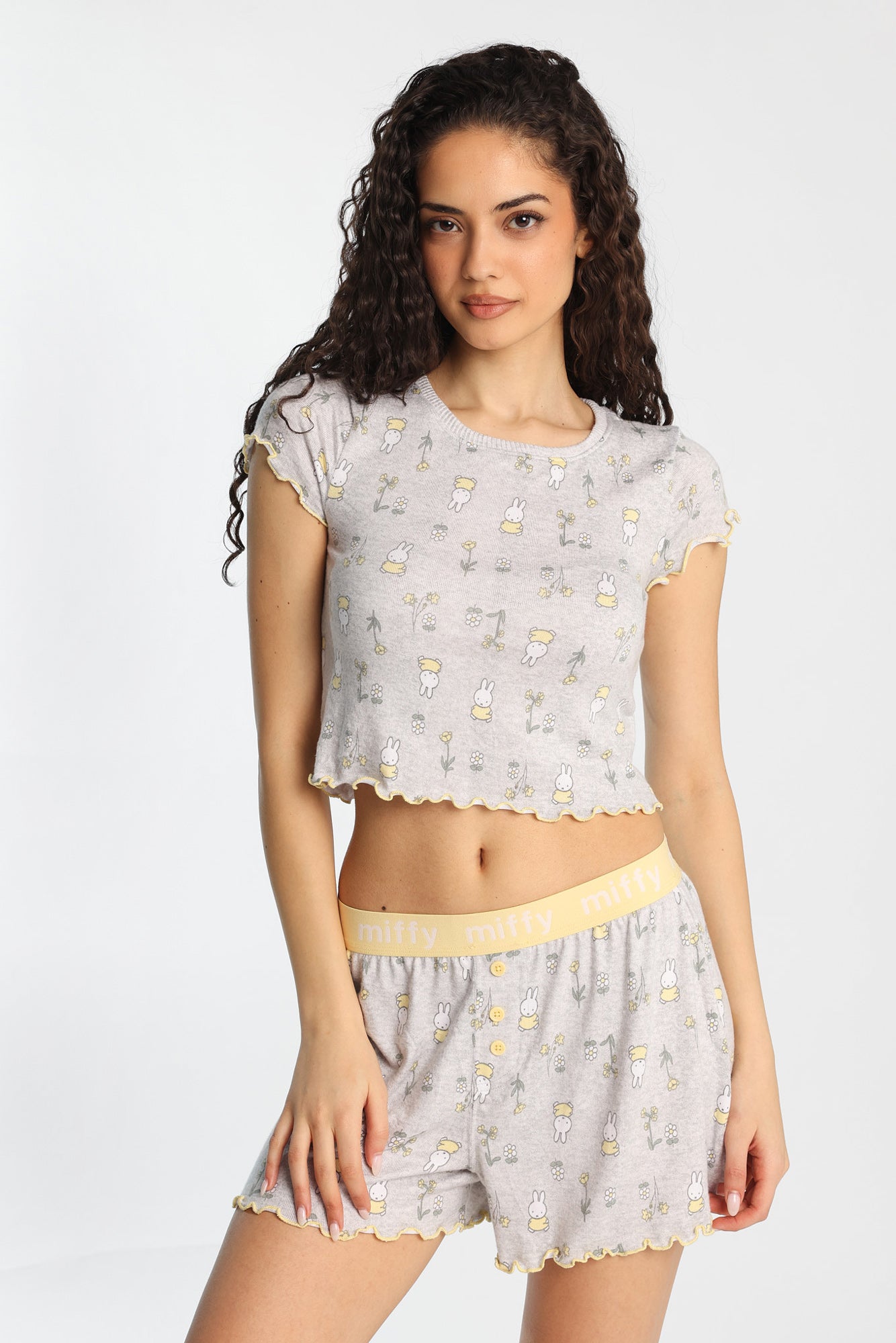 Ensemble t-shirt et shorts boxeur pyjama super doux imprimé Miffy