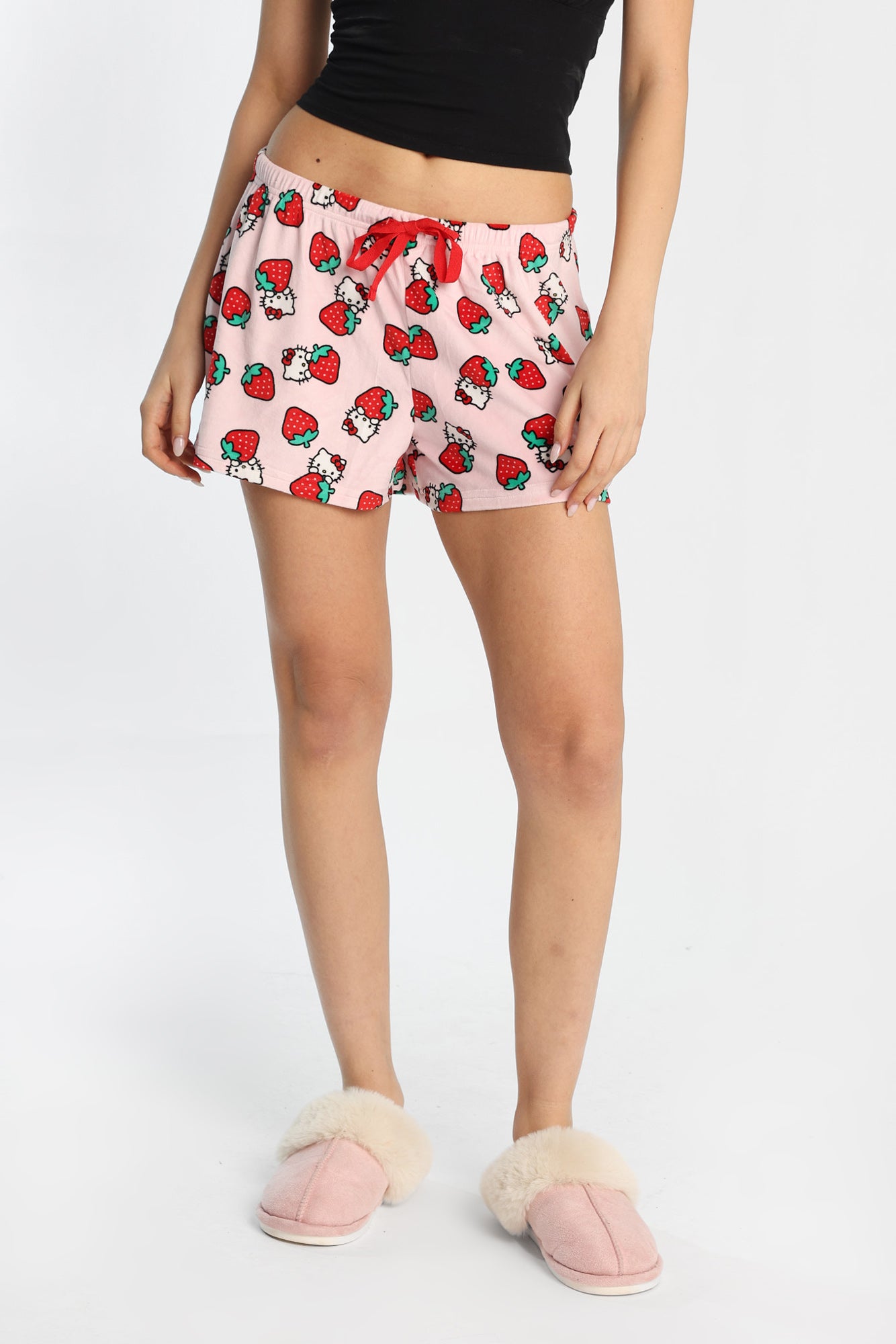 Hello Kitty Strawberry Velour Pajama Shorts