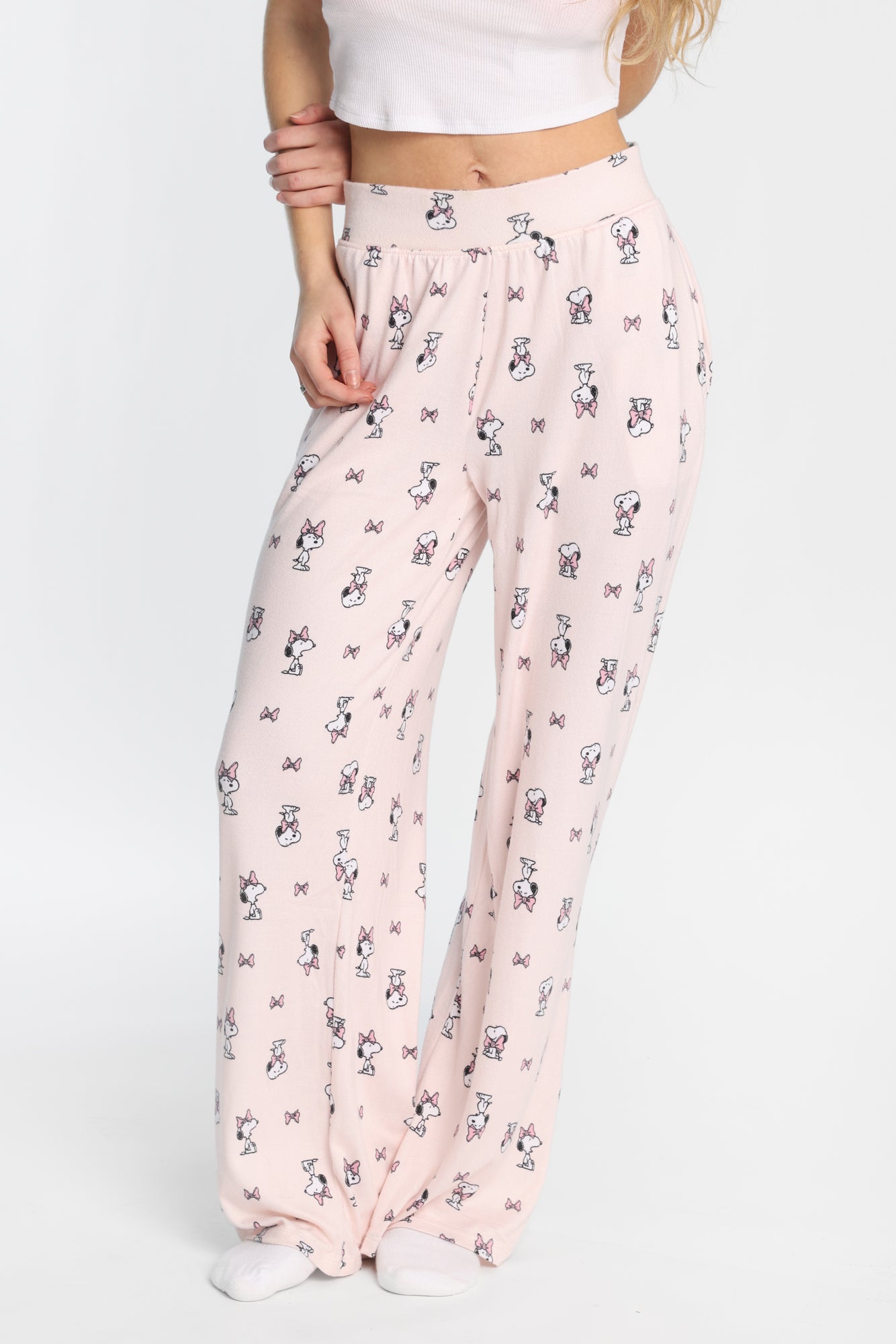 Peanuts Bow Super Soft Wide Leg Pajama Pants